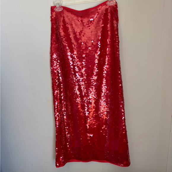 Commense red Sequin Midi Skirt - Picture 4 of 6